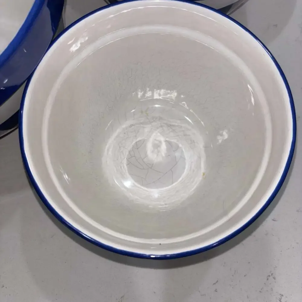 Vintage Dansk Blue and White Striped Nesting Mixing Bowl Set, 3-Piece